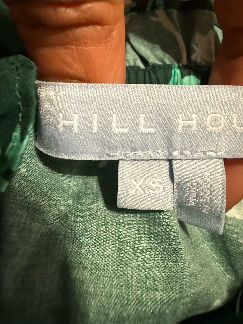 Hill house Women’s Green Floral Smocked Neck Blouse